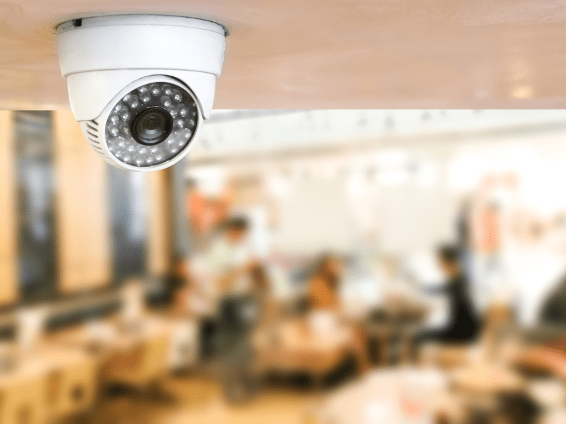 image of security camera in restaurant