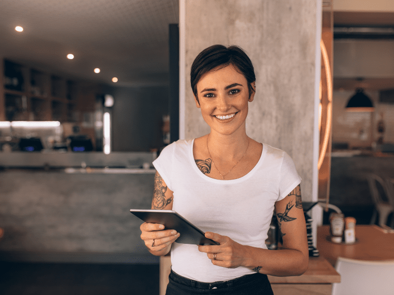 image of woman working at restaurant